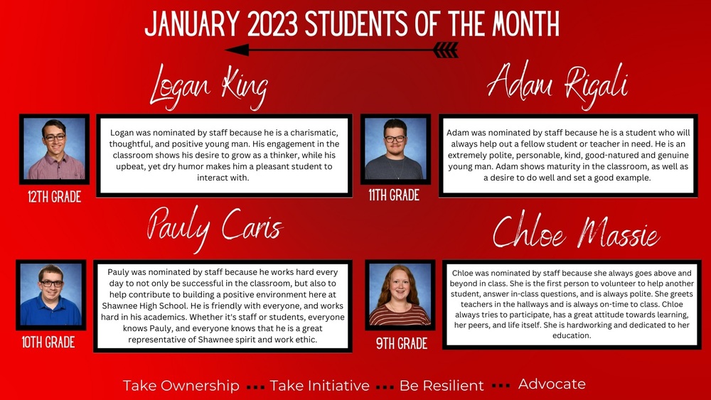 January 2023 Students of the Month