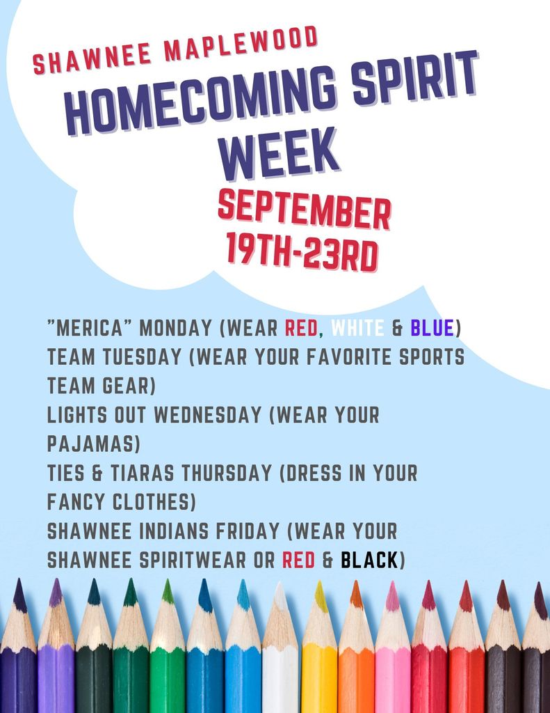 Homecoming Spirit Week 9/19 - 9/23