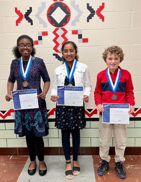 Image of three students who won the oratorical contest
